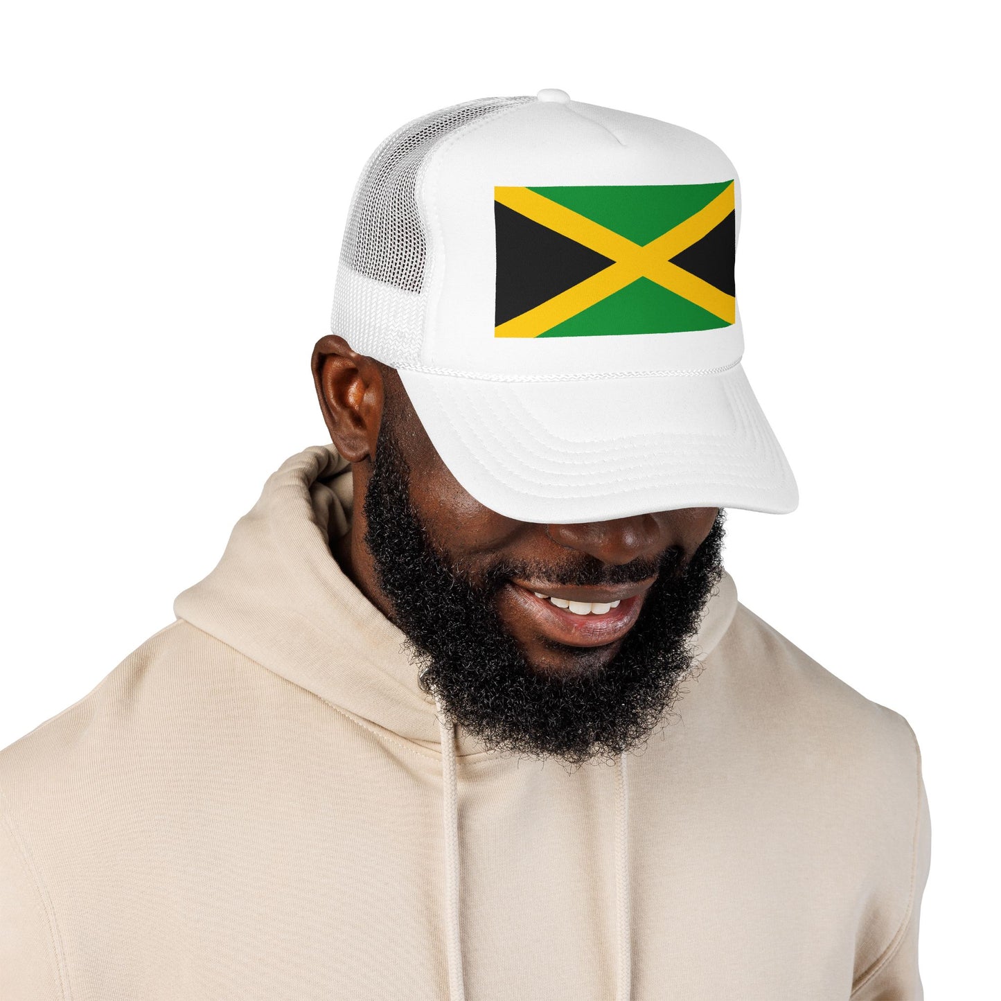 Jamaica Flag Foam Trucker Hat | Jamaican Pride Snapback Cap | Rep Ya Flag