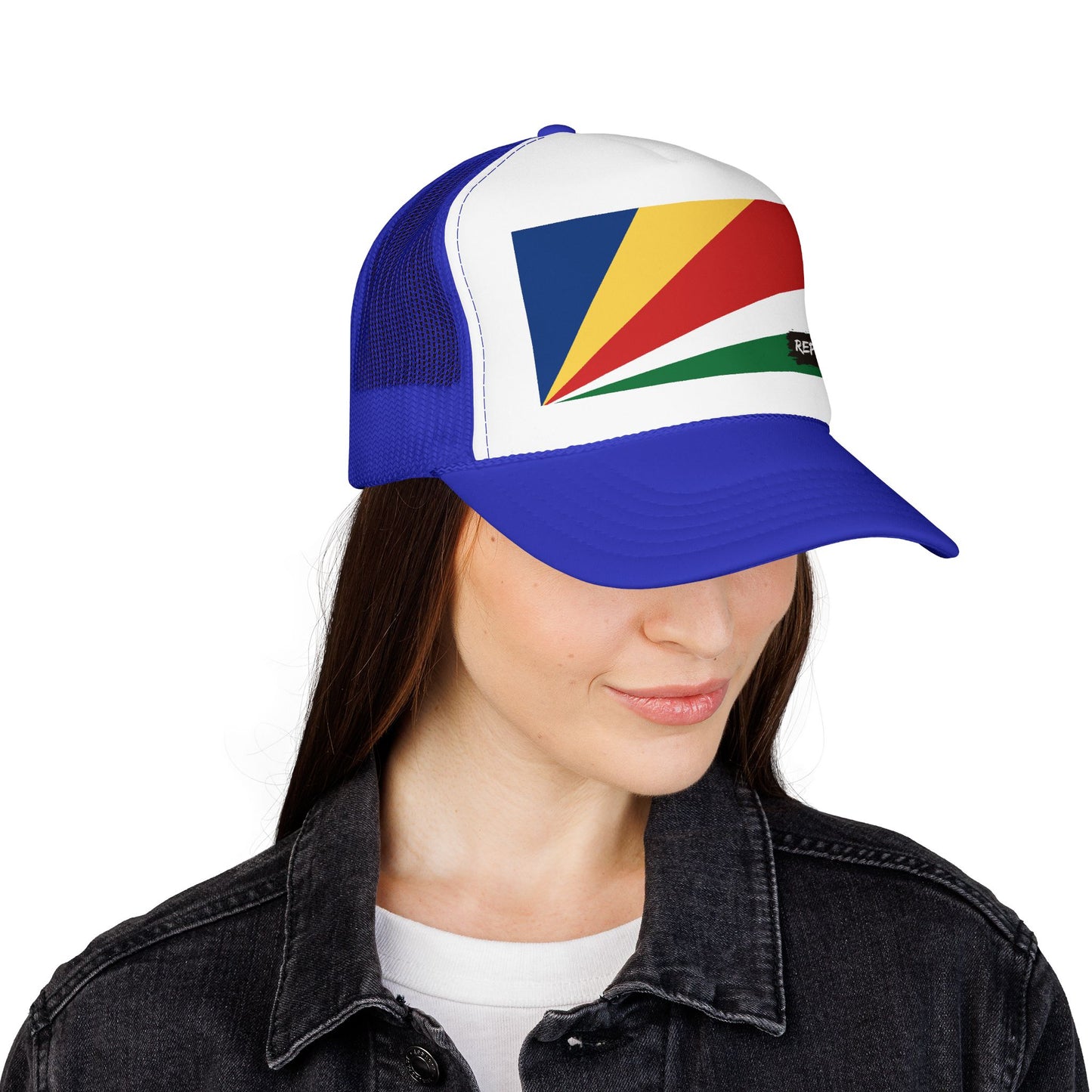 Seychelles Flag Foam Trucker Hat | Seychellois Pride Snapback Cap | Rep Ya Flag