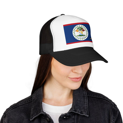 Belize Flag Foam Trucker Hat | Belizean Pride Snapback Cap | Rep Ya Flag