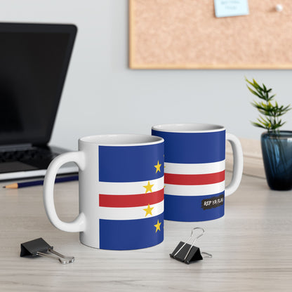 Cabo Verde Flag Coffee Tea Mug 11oz 15oz | Rep Ya Flag Ceramic Mug