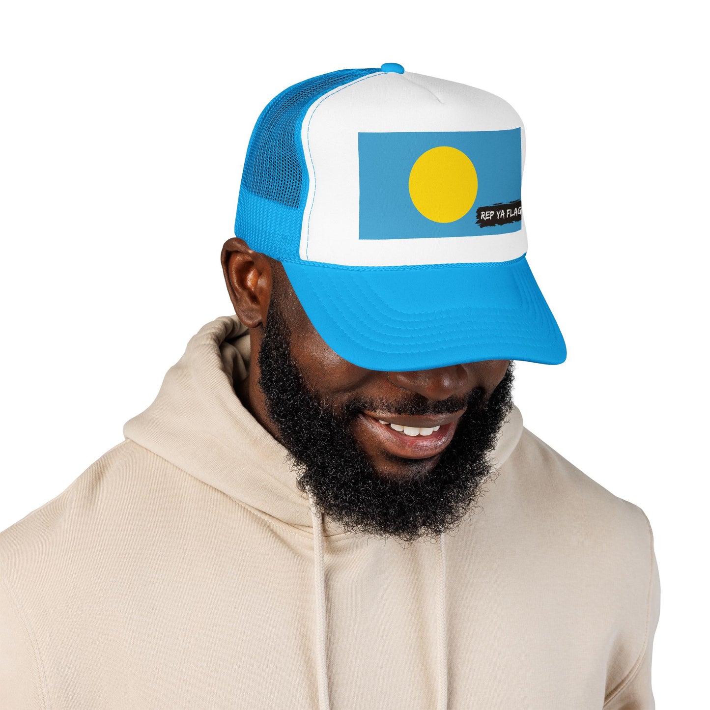 Palau Flag Foam Trucker Hat | Palauan Pride Snapback Cap | Rep Ya Flag