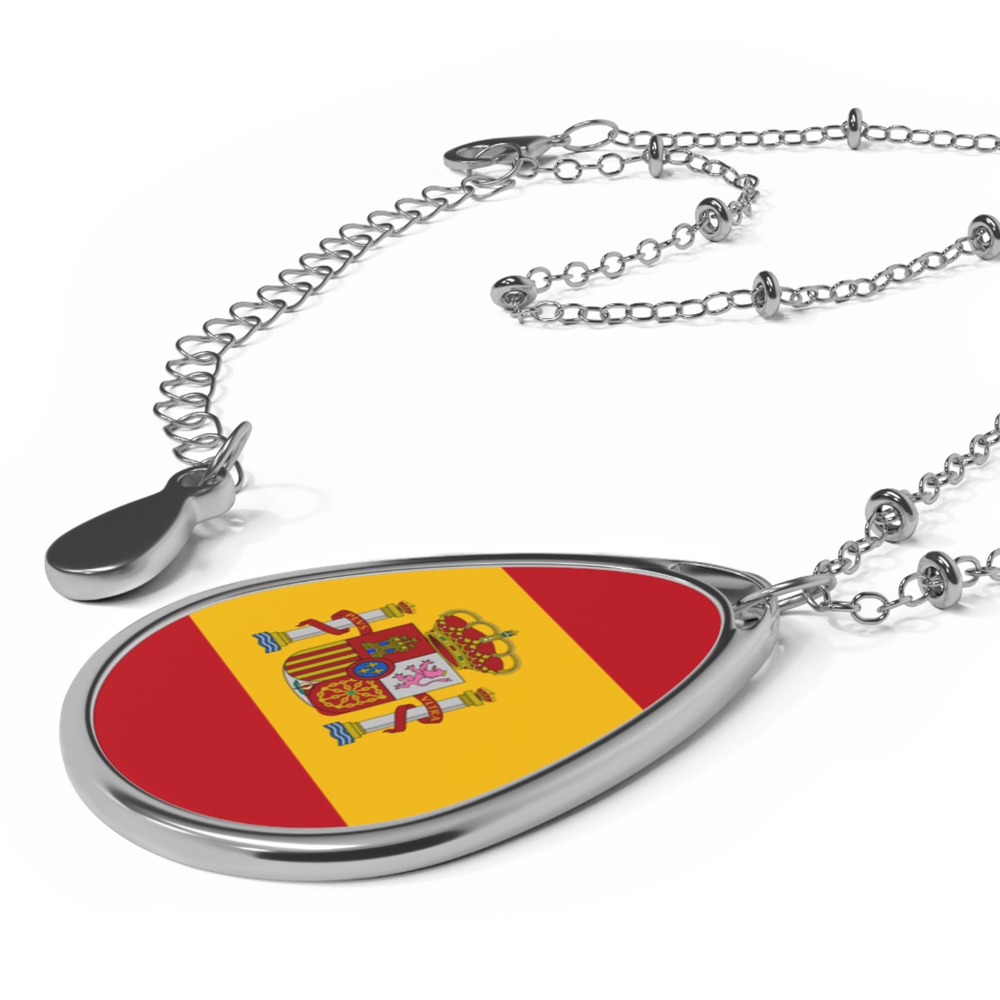 Spain Flag Oval Necklace