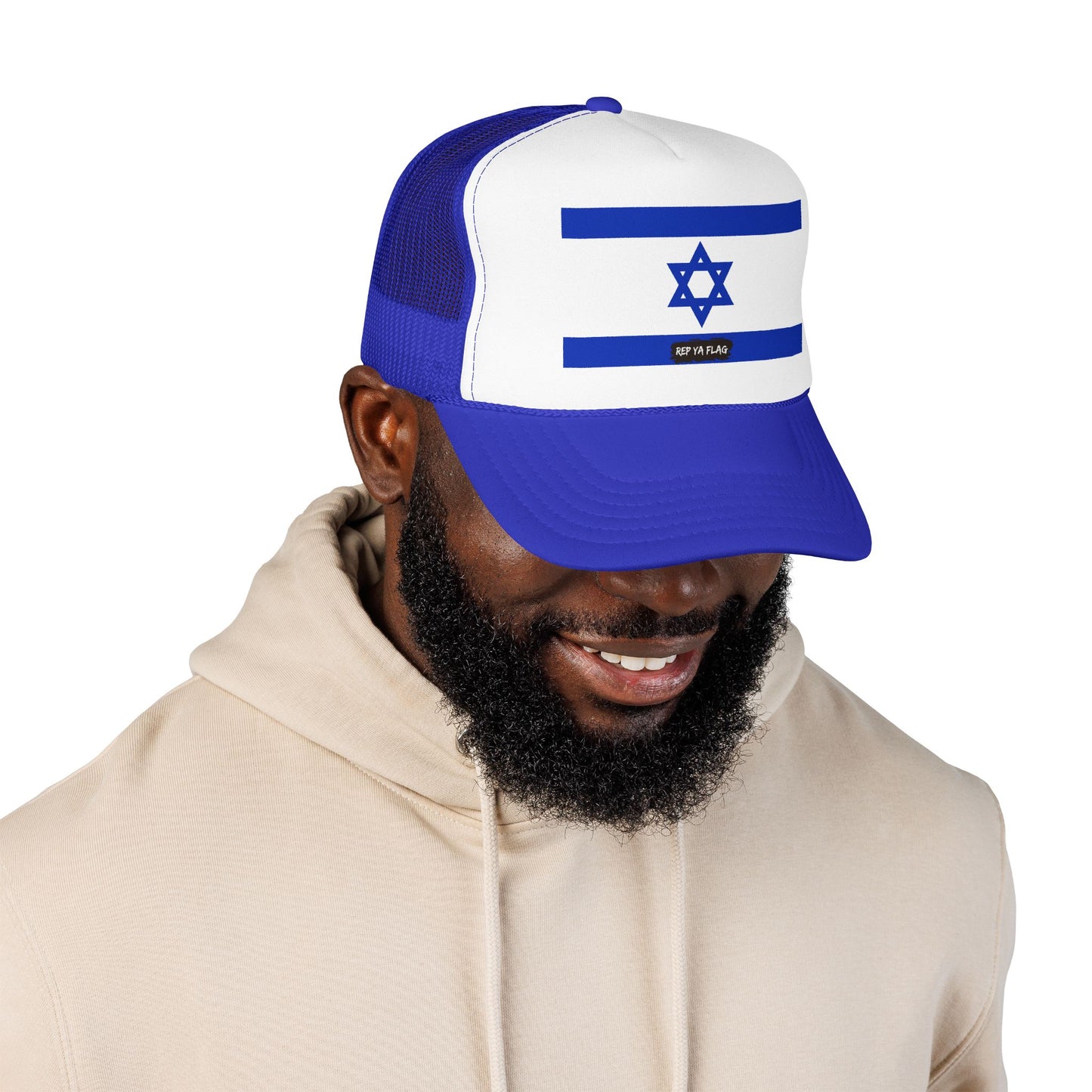 Israel Flag Foam Trucker Hat | Israeli Pride Snapback Cap | Rep Ya Flag