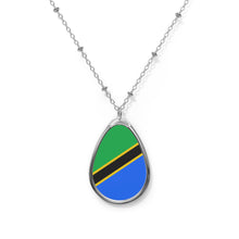 Tanzania Flag Oval Necklace