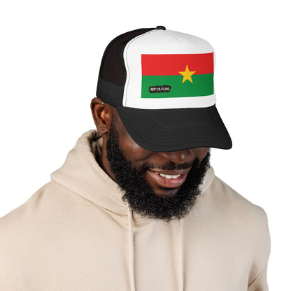 Burkina Faso Flag Foam Trucker Hat | Burkinabé Pride Snapback Cap | Rep Ya Flag