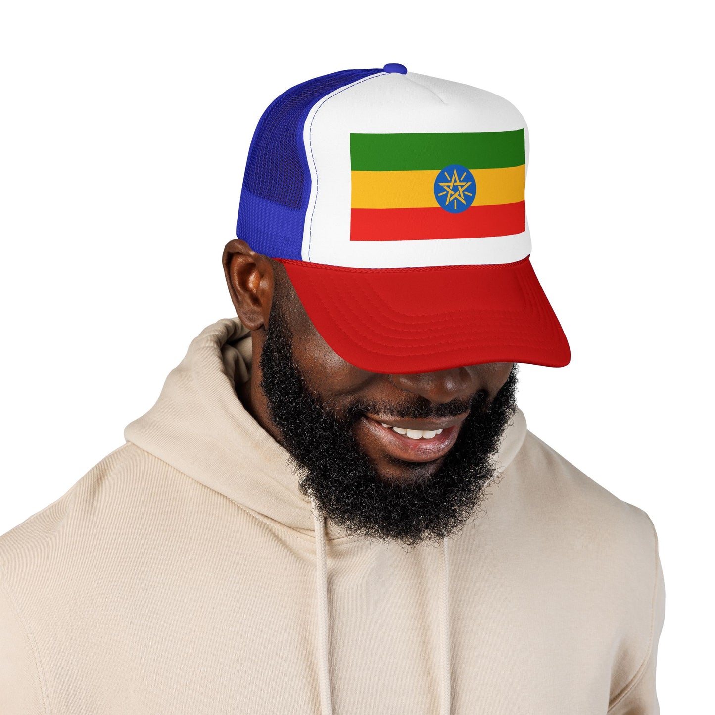 Ethiopia Flag Foam Trucker Hat | Ethiopian Pride Snapback Cap | Rep Ya Flag