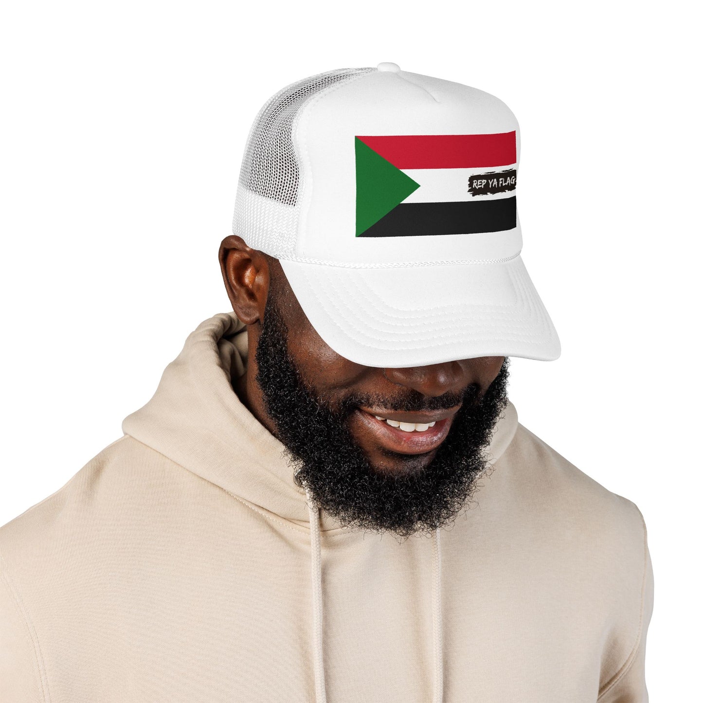 Sudan Flag Foam Trucker Hat | Rep Ya Flag design