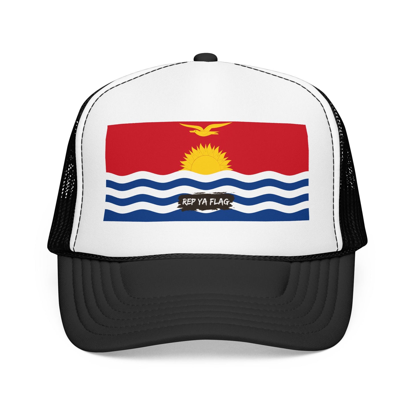 Kiribati Flag Foam Trucker Hat | Kiribati Pride Snapback Cap | Rep Ya Flag