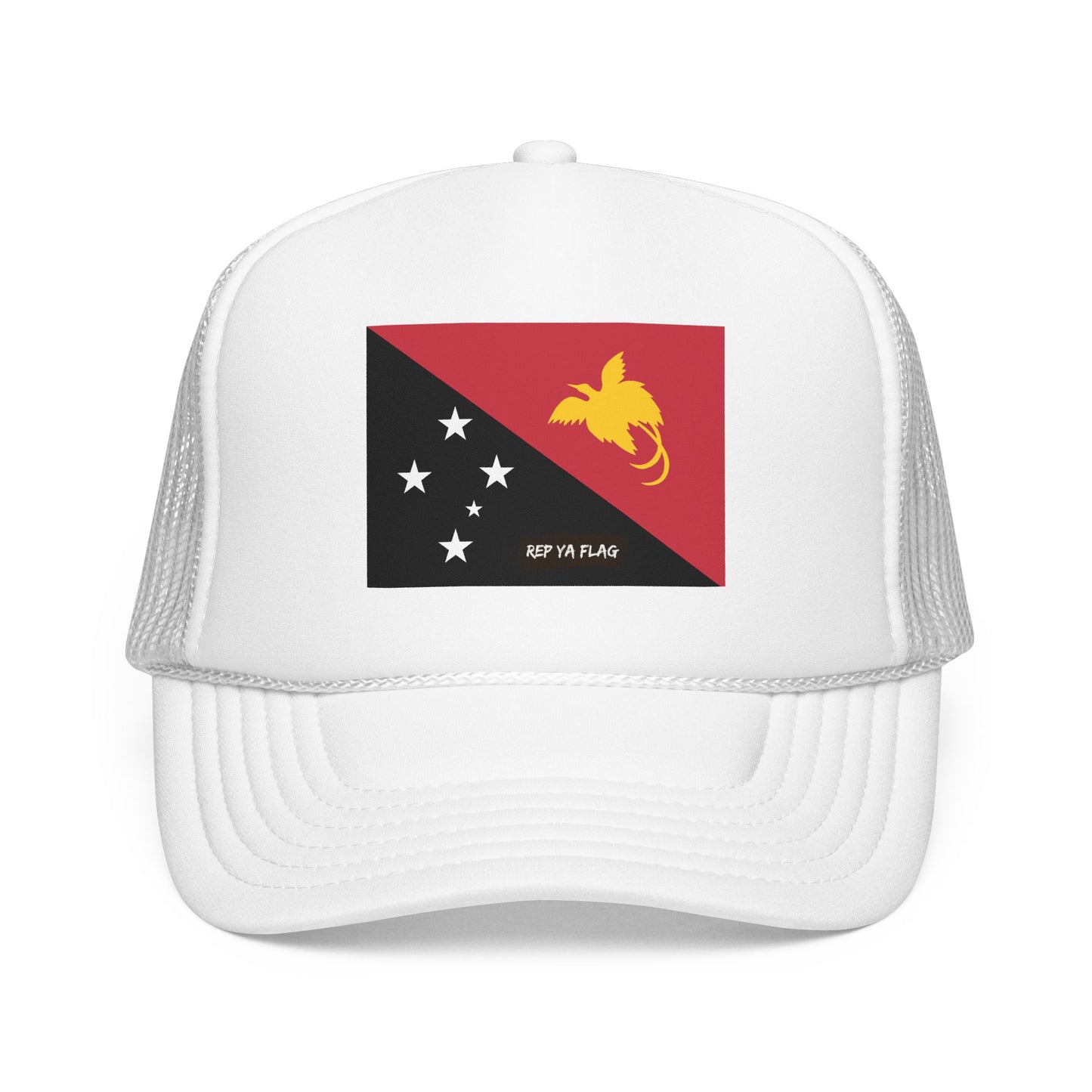 Papua New Guinea Flag Foam Trucker Hat | Papua New Guinean Pride Snapback Cap | Rep Ya Flag