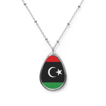 Libya Flag Oval Necklace | Libyan Heritage Pendant | Rep Ya Flag