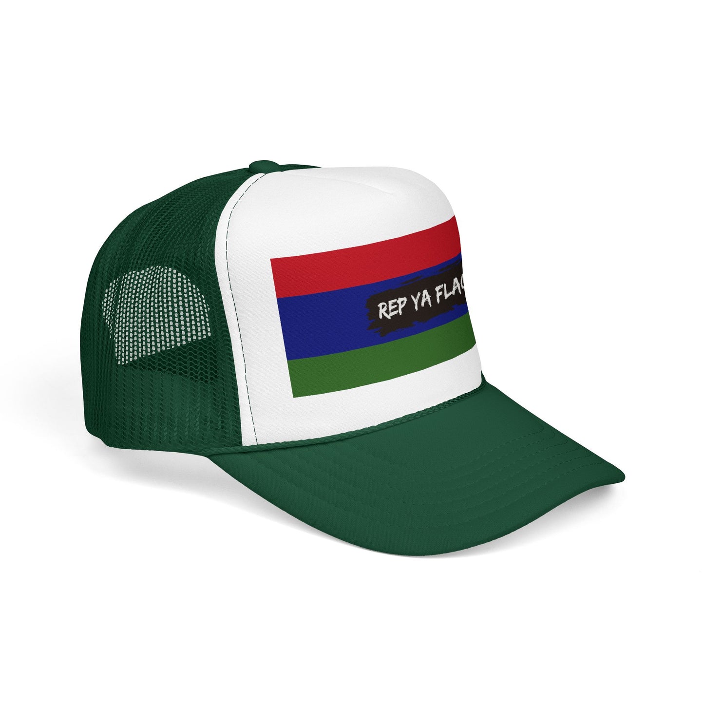 Gambia Flag Foam Trucker Hat | Gambian Pride Snapback Cap | Rep Ya Flag