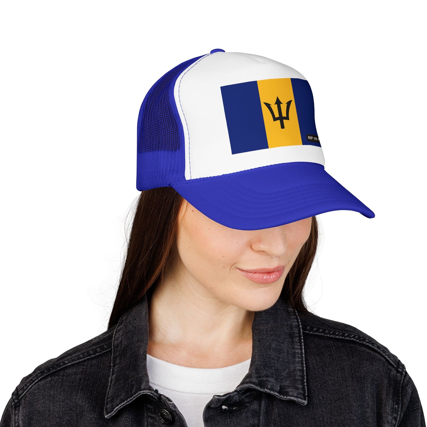 Barbados Flag Foam Trucker Hat | Barbadian Pride Snapback Cap | Rep Ya Flag