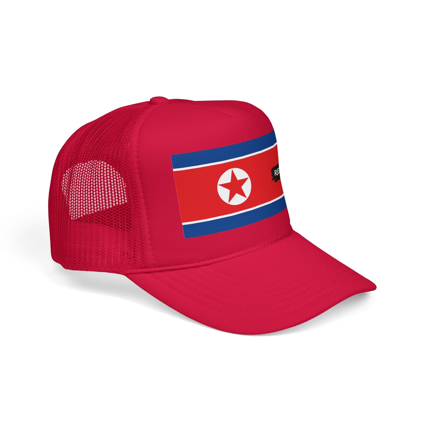 North Korea Flag Foam Trucker Hat | North Korean Pride Snapback Cap | Rep Ya Flag