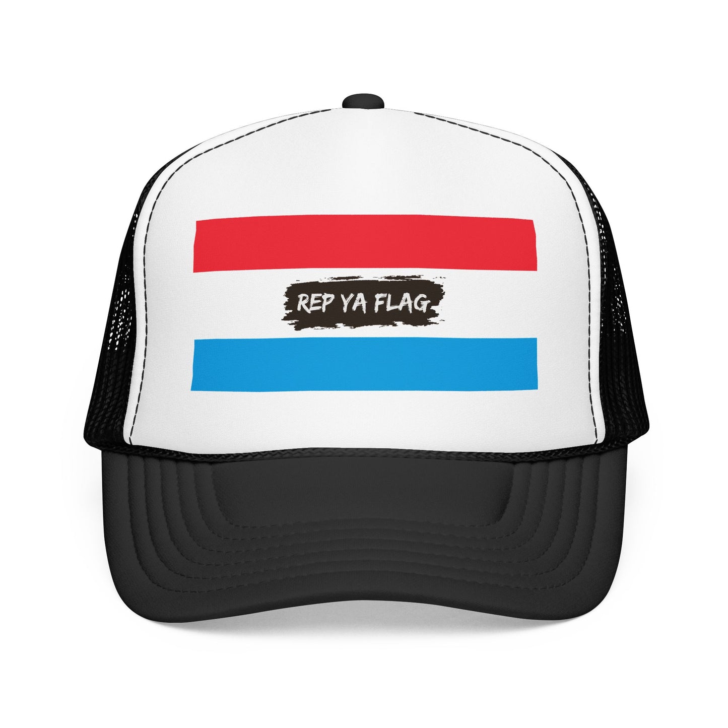Luxembourg Flag Foam Trucker Hat | Luxembourg Pride Snapback Cap | Rep Ya Flag