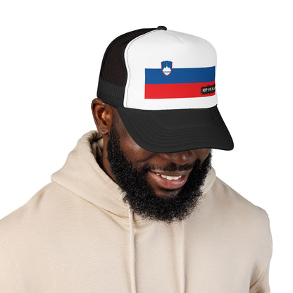 Slovenia Flag Foam Trucker Hat | Slovenian Pride Snapback Cap | Rep Ya Flag