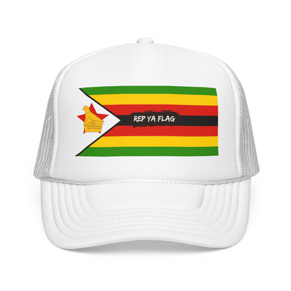 Zimbabwe Flag Foam Trucker Hat | Rep Ya Flag design