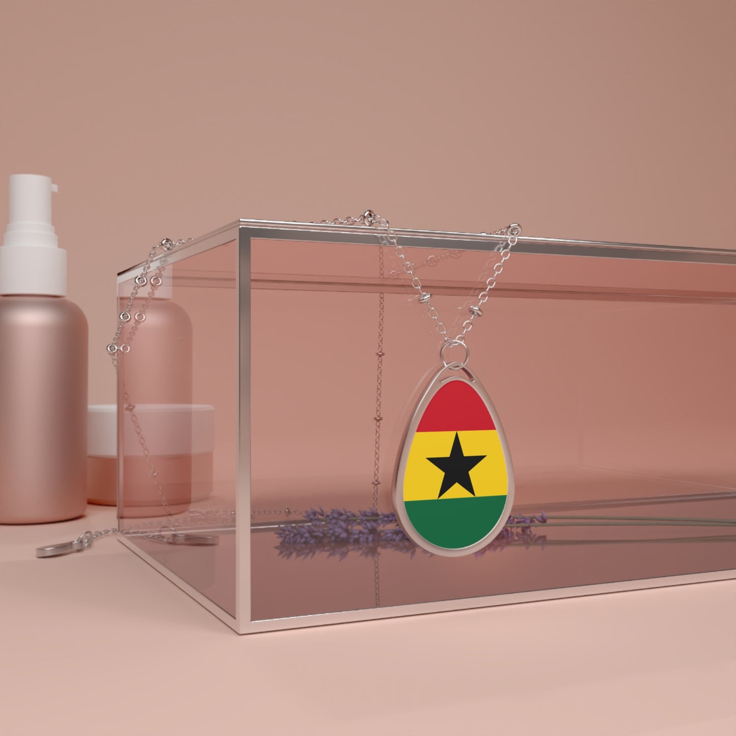 Ghana Flag Oval Necklace | Ghanaian Heritage Pendant | Rep Ya Flag