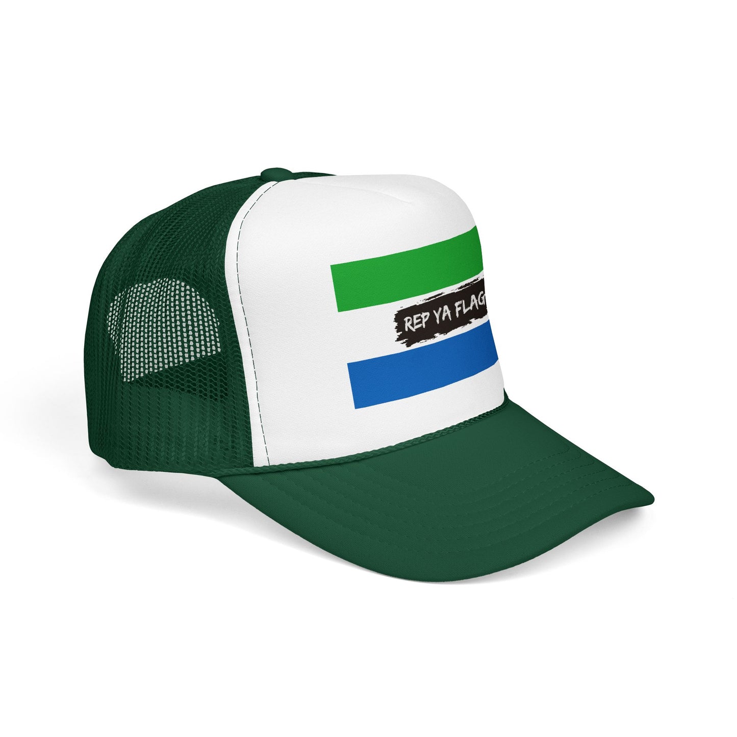 Sierra Leone Flag Foam Trucker Hat | Sierra Leonean Pride Snapback Cap | Rep Ya Flag