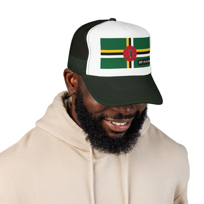 Dominica Flag Foam Trucker Hat | Dominican Pride Snapback Cap | Rep Ya Flag