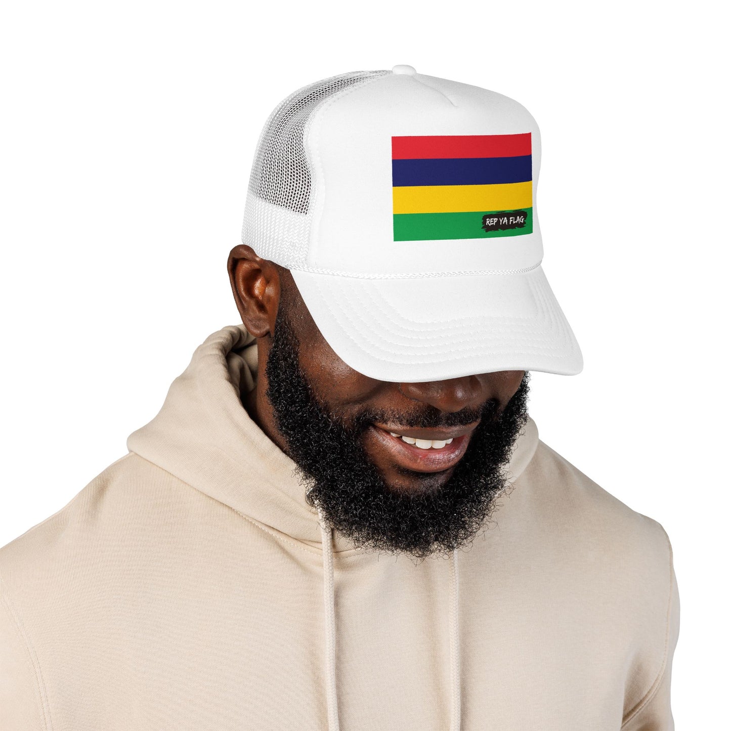 Mauritius Flag Foam Trucker Hat | Mauritian Pride Snapback Cap | Rep Ya Flag