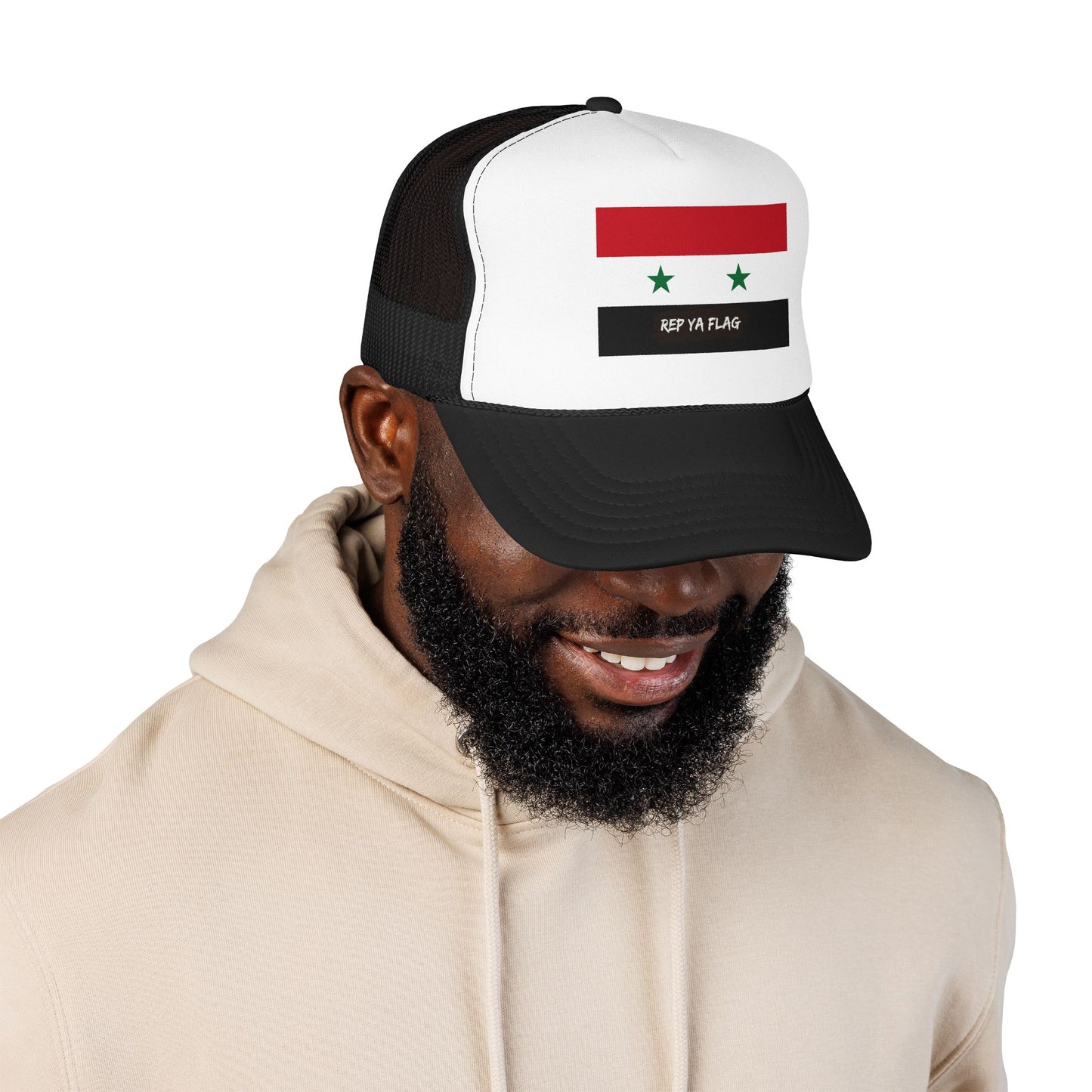 Syria Flag Foam Trucker Hat | Rep Ya Flag design