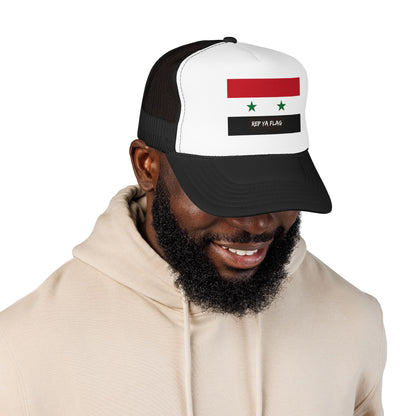 Syria Flag Foam Trucker Hat | Rep Ya Flag design