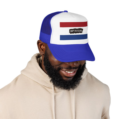 Netherlands Flag Foam Trucker Hat | Dutch Pride Snapback Cap | Rep Ya Flag