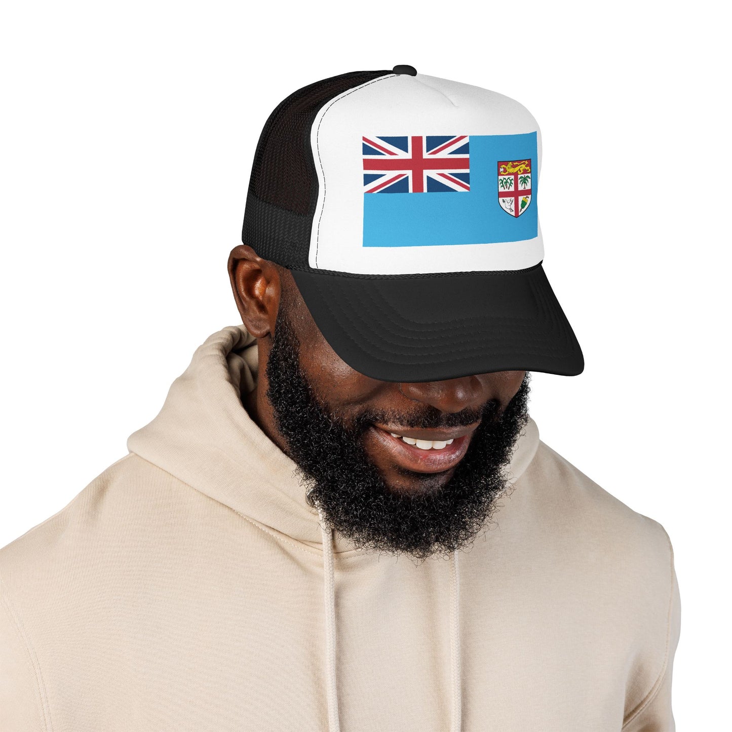 Fiji Flag Foam Trucker Hat | Fijian Pride Snapback Cap | Rep Ya Flag