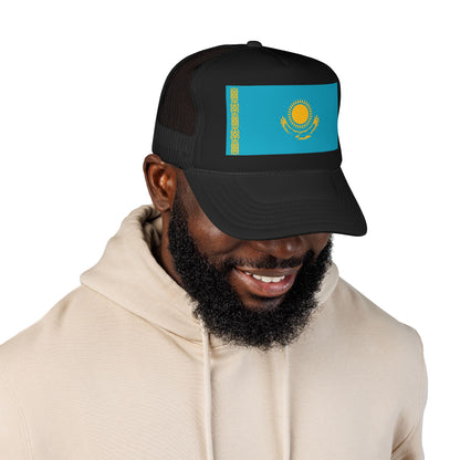 Kazakhstan Flag Foam Trucker Hat | Kazakh Pride Snapback Cap | Rep Ya Flag