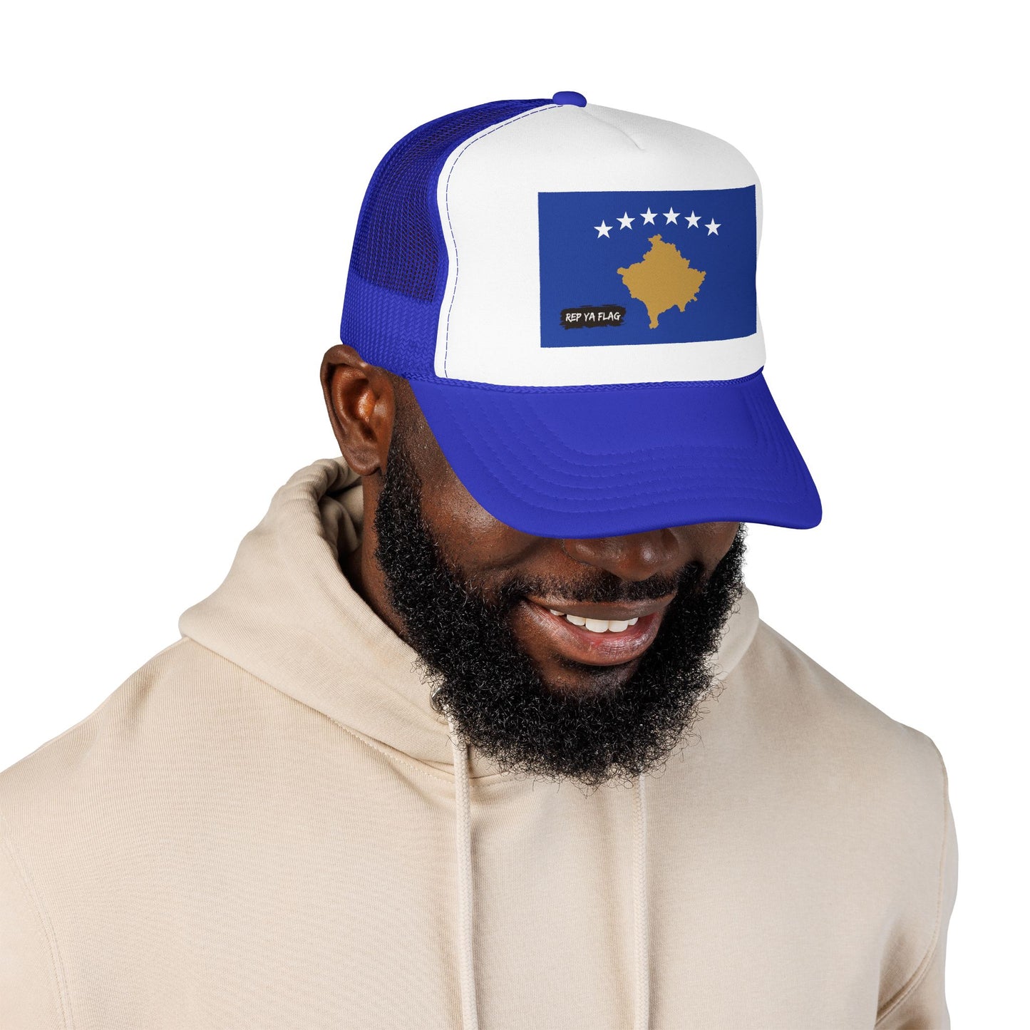 Kosovo Flag Foam Trucker Hat | Kosovar Pride Snapback Cap | Rep Ya Flag