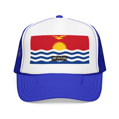 Kiribati Flag Foam Trucker Hat | Kiribati Pride Snapback Cap | Rep Ya Flag