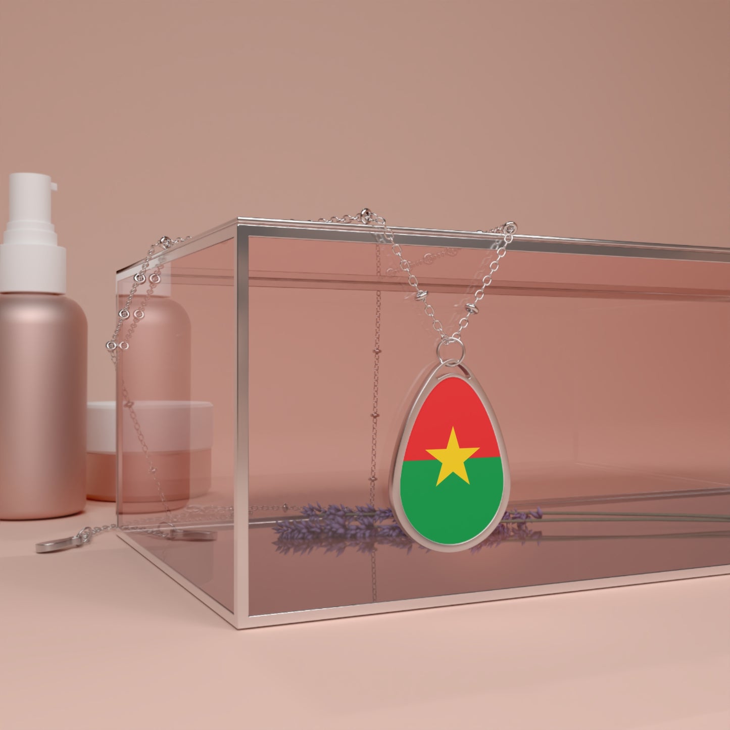 Burkina Faso Flag Oval Necklace | Burkinabè Heritage Pendant | Rep Ya Flag