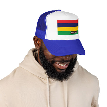 Mauritius Flag Foam Trucker Hat | Mauritian Pride Snapback Cap | Rep Ya Flag