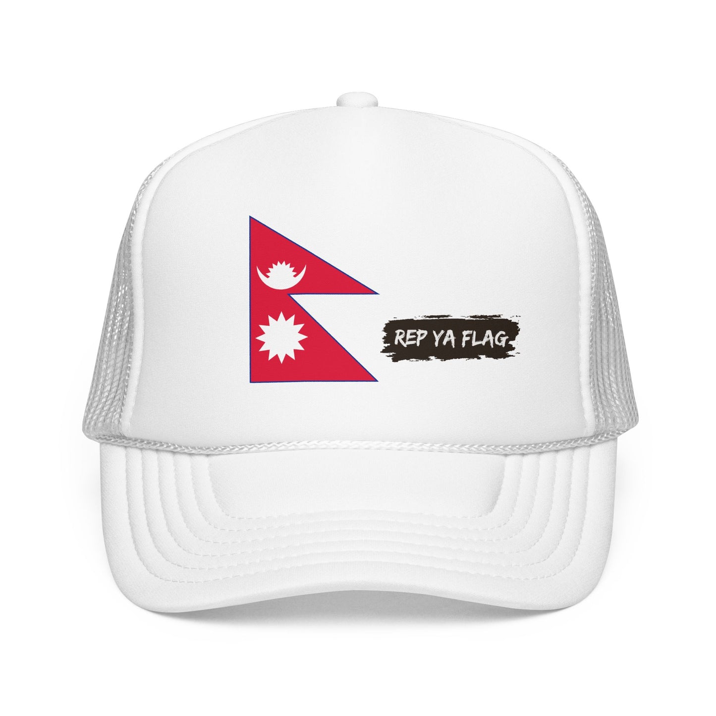 Nepal Flag Foam Trucker Hat | Nepali Pride Snapback Cap | Rep Ya Flag