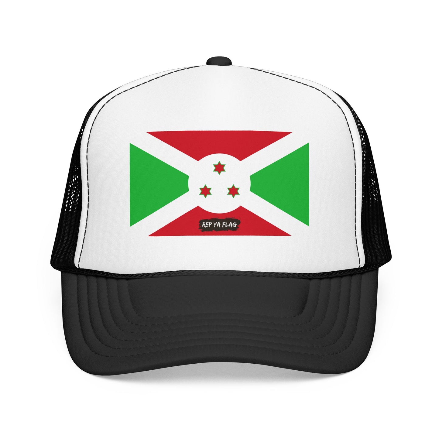 Burundi Flag Foam Trucker Hat | Burundian Pride Snapback Cap | Rep Ya Flag