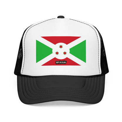 Burundi Flag Foam Trucker Hat | Burundian Pride Snapback Cap | Rep Ya Flag