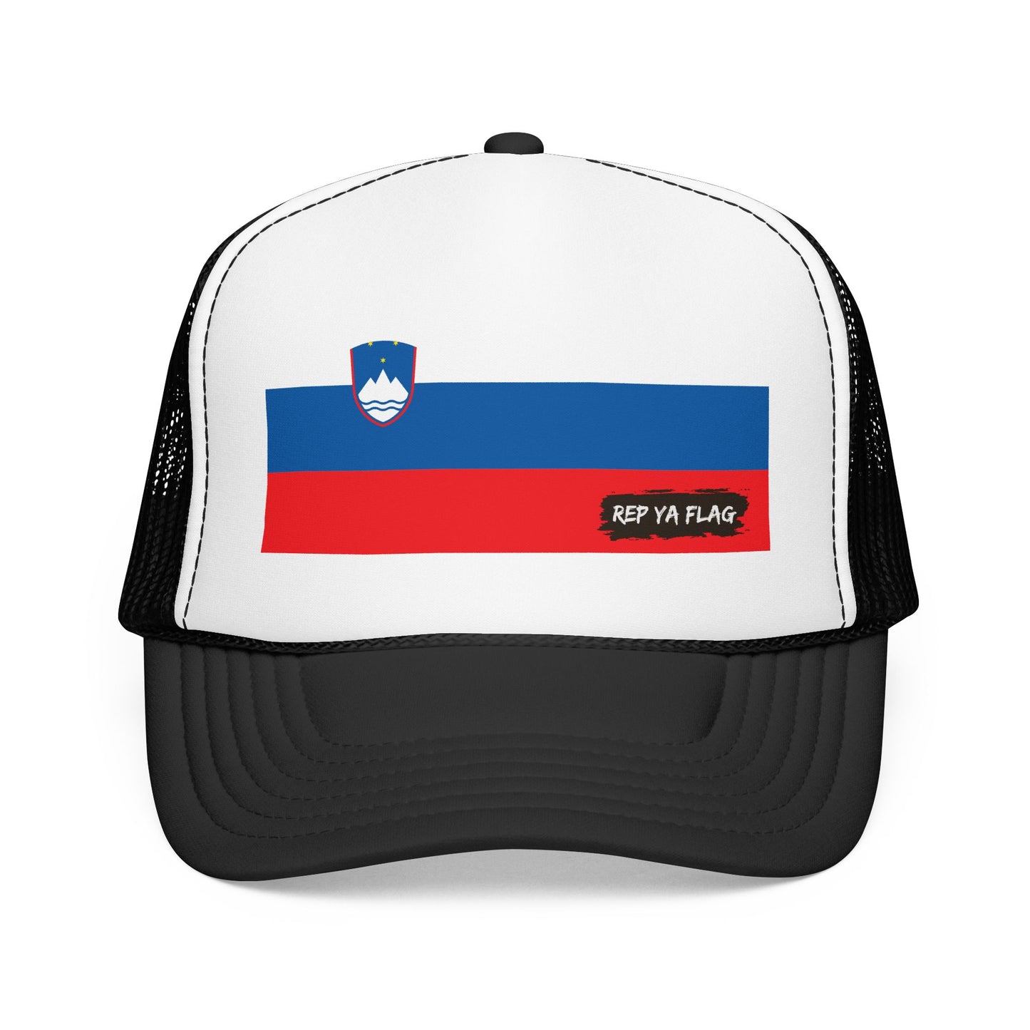 Slovenia Flag Foam Trucker Hat | Slovenian Pride Snapback Cap | Rep Ya Flag