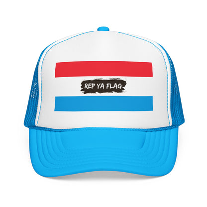 Luxembourg Flag Foam Trucker Hat | Luxembourg Pride Snapback Cap | Rep Ya Flag
