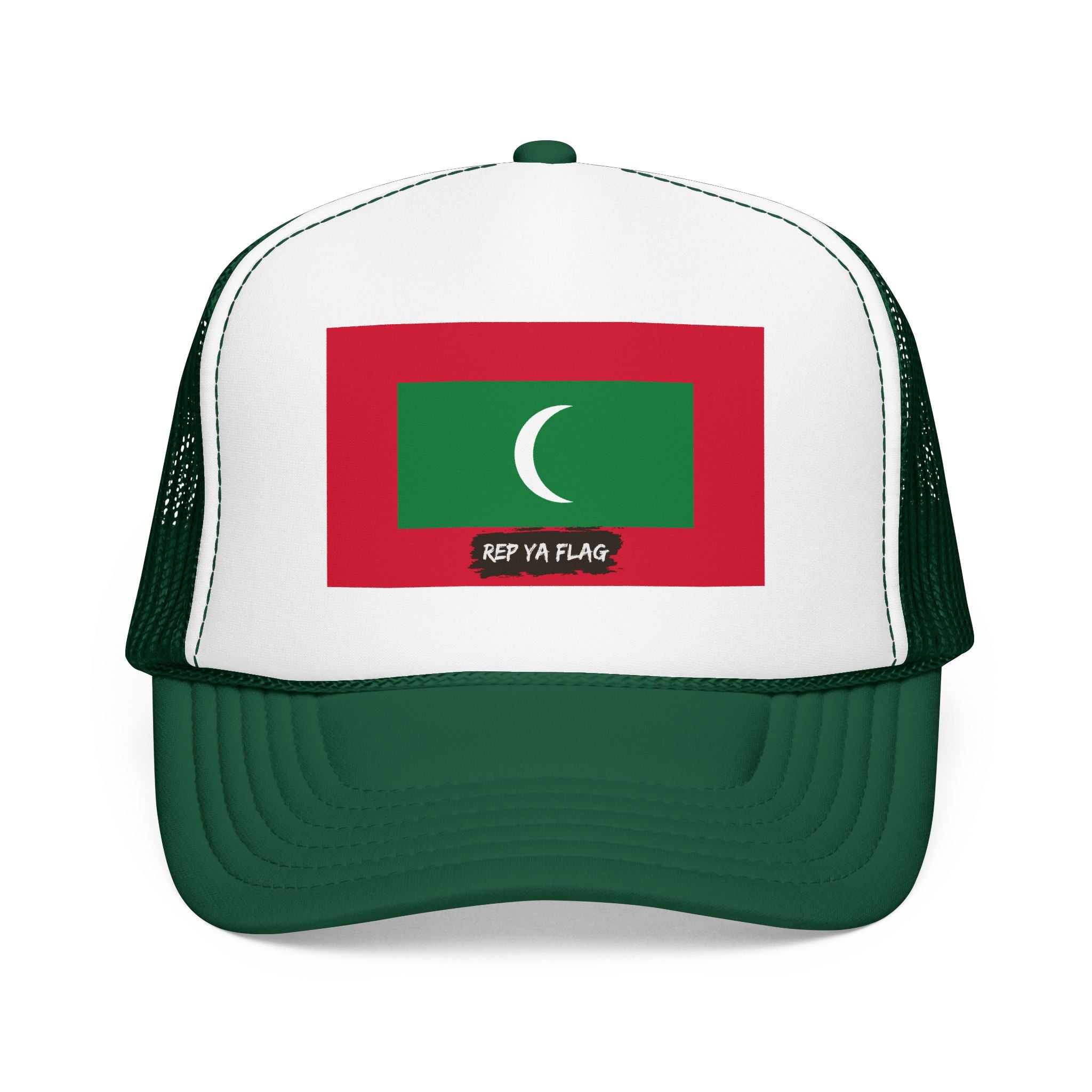 Maldives Flag Foam Trucker Hat | Maldivian Pride Snapback Cap | Rep Ya Flag
