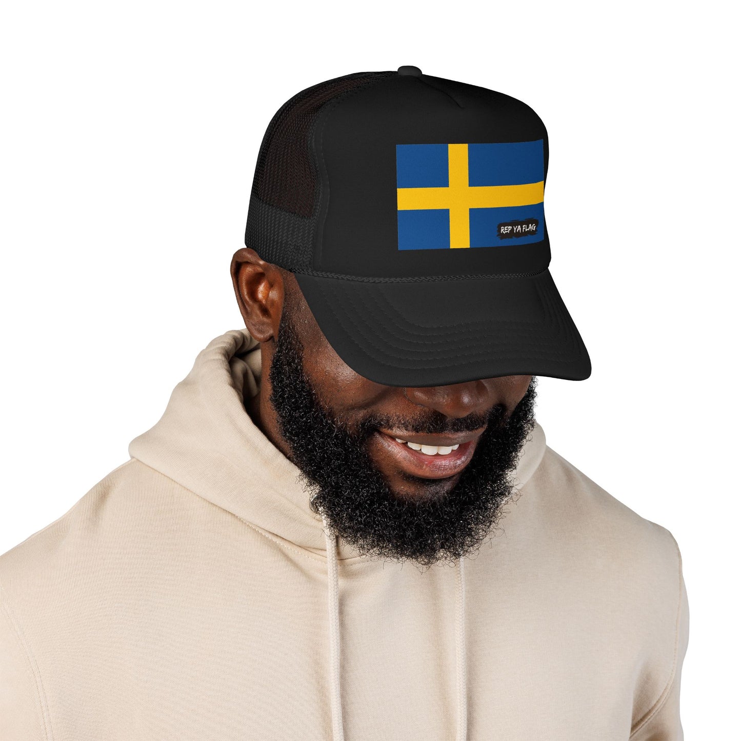 Sweden Flag Foam Trucker Hat | Rep Ya Flag design