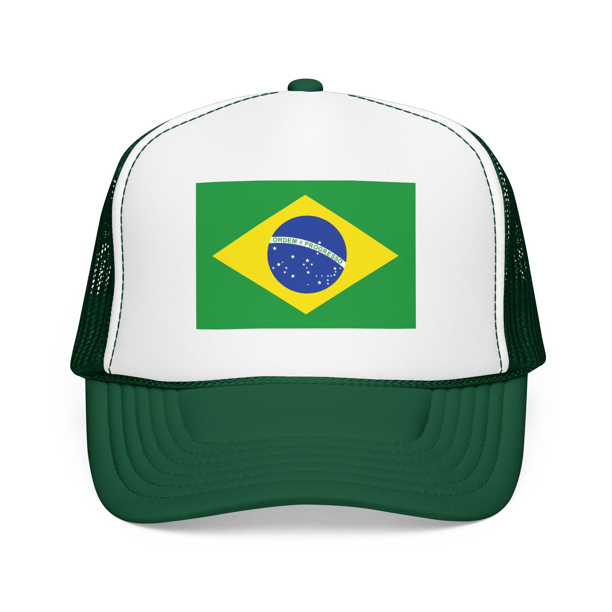 Brazil Flag Foam Trucker Hat | Brazilian Pride Snapback Cap | Rep Ya Flag