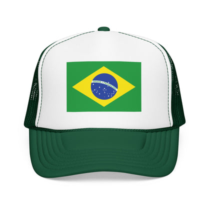 Brazil Flag Foam Trucker Hat | Brazilian Pride Snapback Cap | Rep Ya Flag