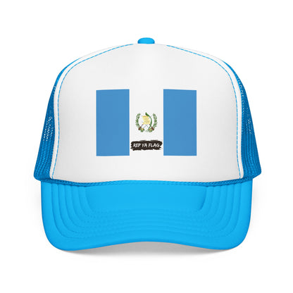 Guatemala Flag Foam Trucker Hat | Guatemalan Pride Snapback Cap | Rep Ya Flag