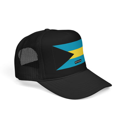 Bahamas Flag Foam Trucker Hat | Bahamian Pride Snapback Cap | Rep Ya Flag