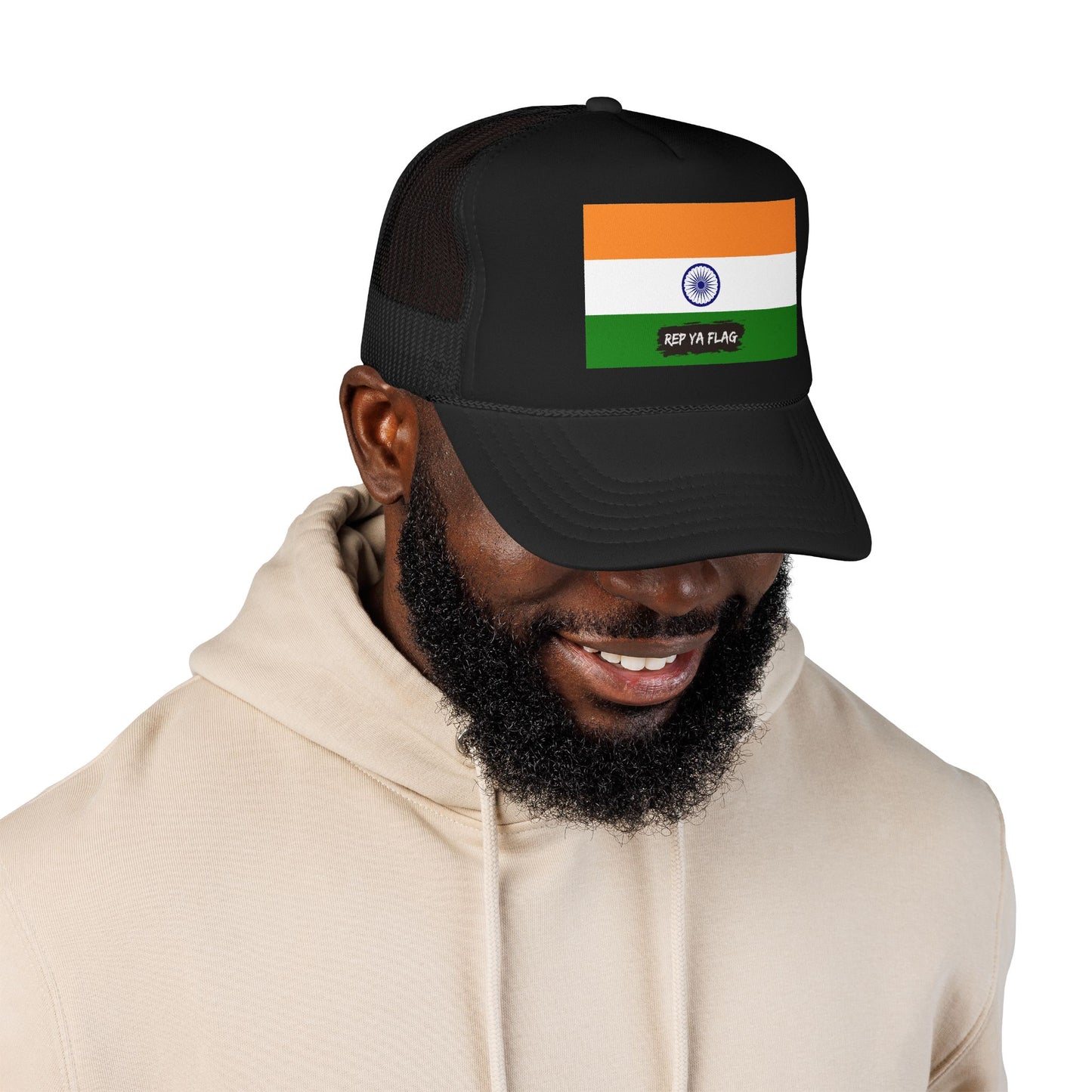 India Flag Foam Trucker Hat | Indian Pride Snapback Cap | Rep Ya Flag