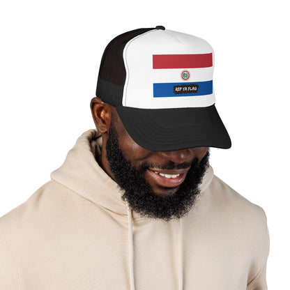 Paraguay Flag Foam Trucker Hat | Paraguayan Pride Snapback Cap | Rep Ya Flag