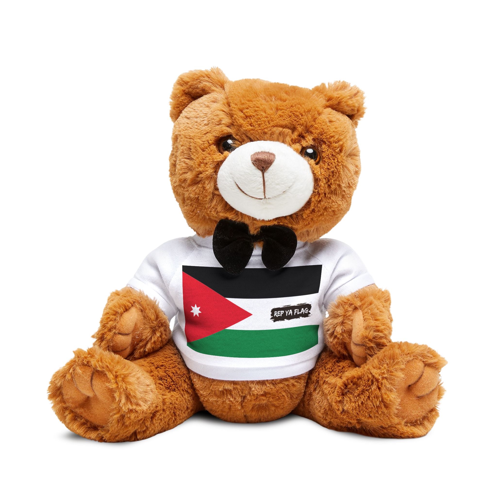 Jordan Flag Teddy Bear | Jordanian Heritage Plush Gift | Rep Ya Flag