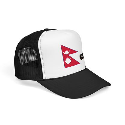 Nepal Flag Foam Trucker Hat | Nepali Pride Snapback Cap | Rep Ya Flag