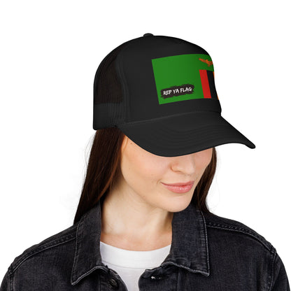 Zambia Flag Foam Trucker Hat | Rep Ya Flag design