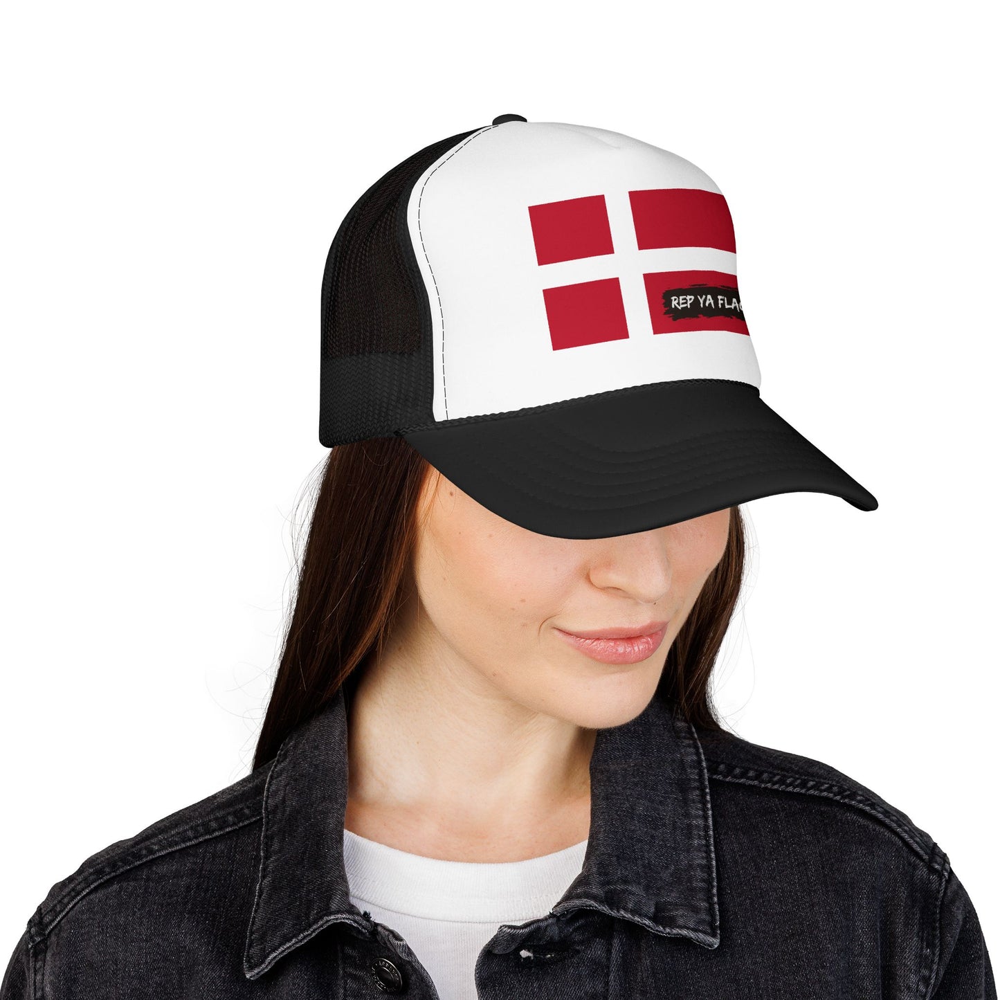 Denmark Flag Foam Trucker Hat | Danish Pride Snapback Cap | Rep Ya Flag